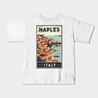 A Vintage Travel Art of Naples - Italy Kids T-Shirt